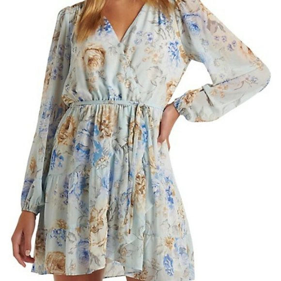 Ever New Rose Floral Tiered Mini Skater Dress - Picture 1 of 4
